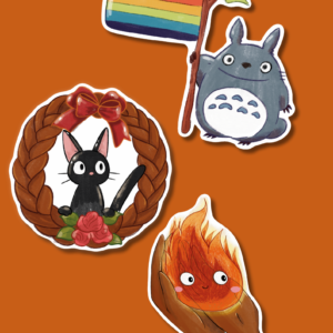 Jiji, Calcifer et Totoro - Lot de 3 Stickers