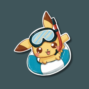 Pikachu plage- Sticker