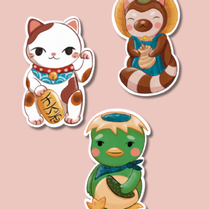 Kawaii Yôkai - Lot de 3 Stickers