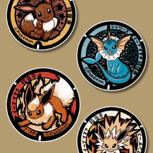 Poke Evolution- Lot de 4 Stickers